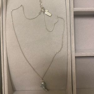 Kate Spade Necklace Sliver with A Blue Dolphin